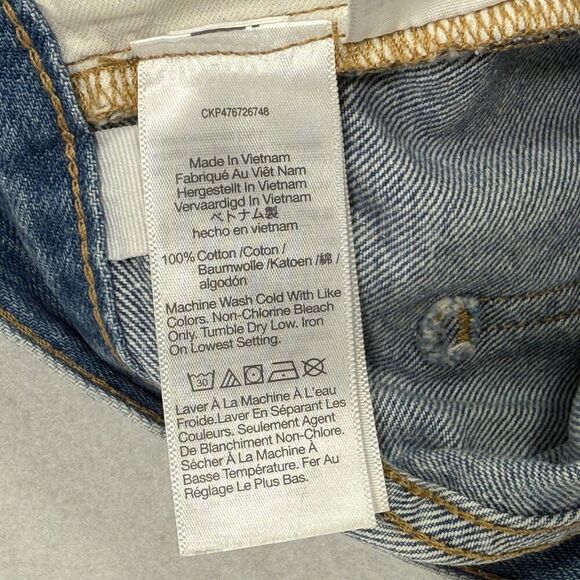 Madewell Jeans Women 29 Low-Slung Straight Leg Blue Denim 100% Cotton Relaxed - Picture 7 of 13